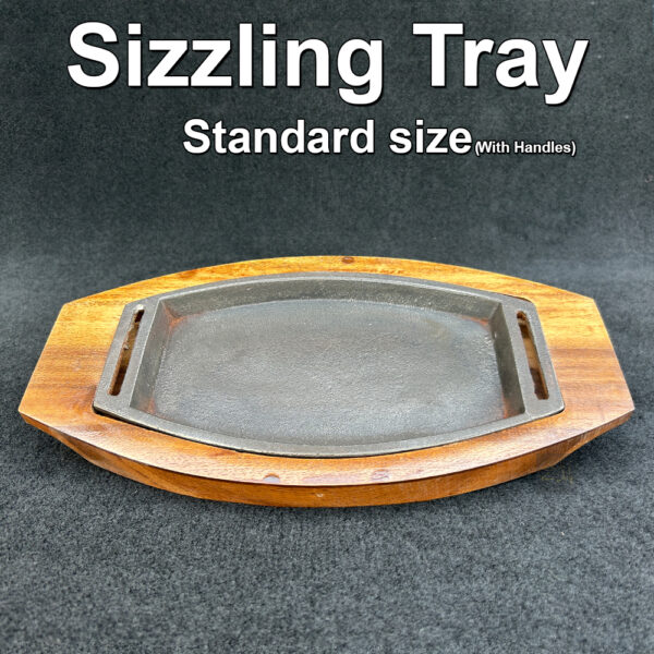 Sizzling Tray | Wooden Base | 10inch Tray size | Sizzling plate
